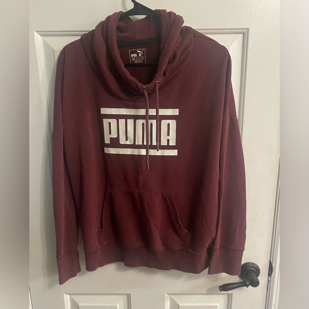 Puma Burgundy Hoodie with White Print